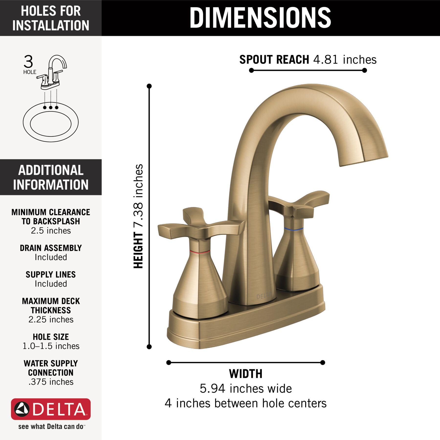 Two Handle Centerset Bathroom Faucet