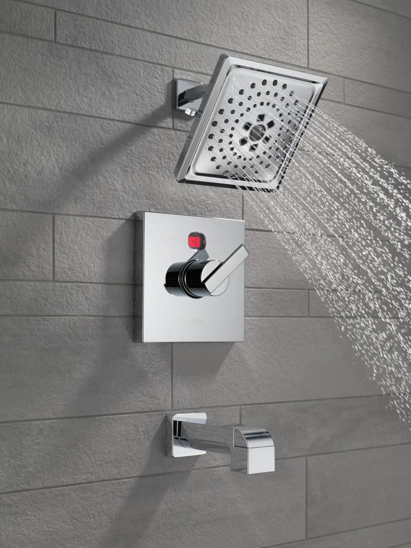 Angular Modern Temp2O&reg; 14 Series Tub & Shower Trim