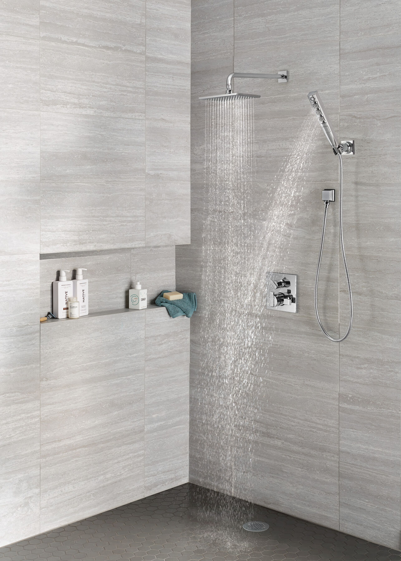 H<sub>2</sub>Okinetic&reg; 4-Setting Wall Mount Hand Shower