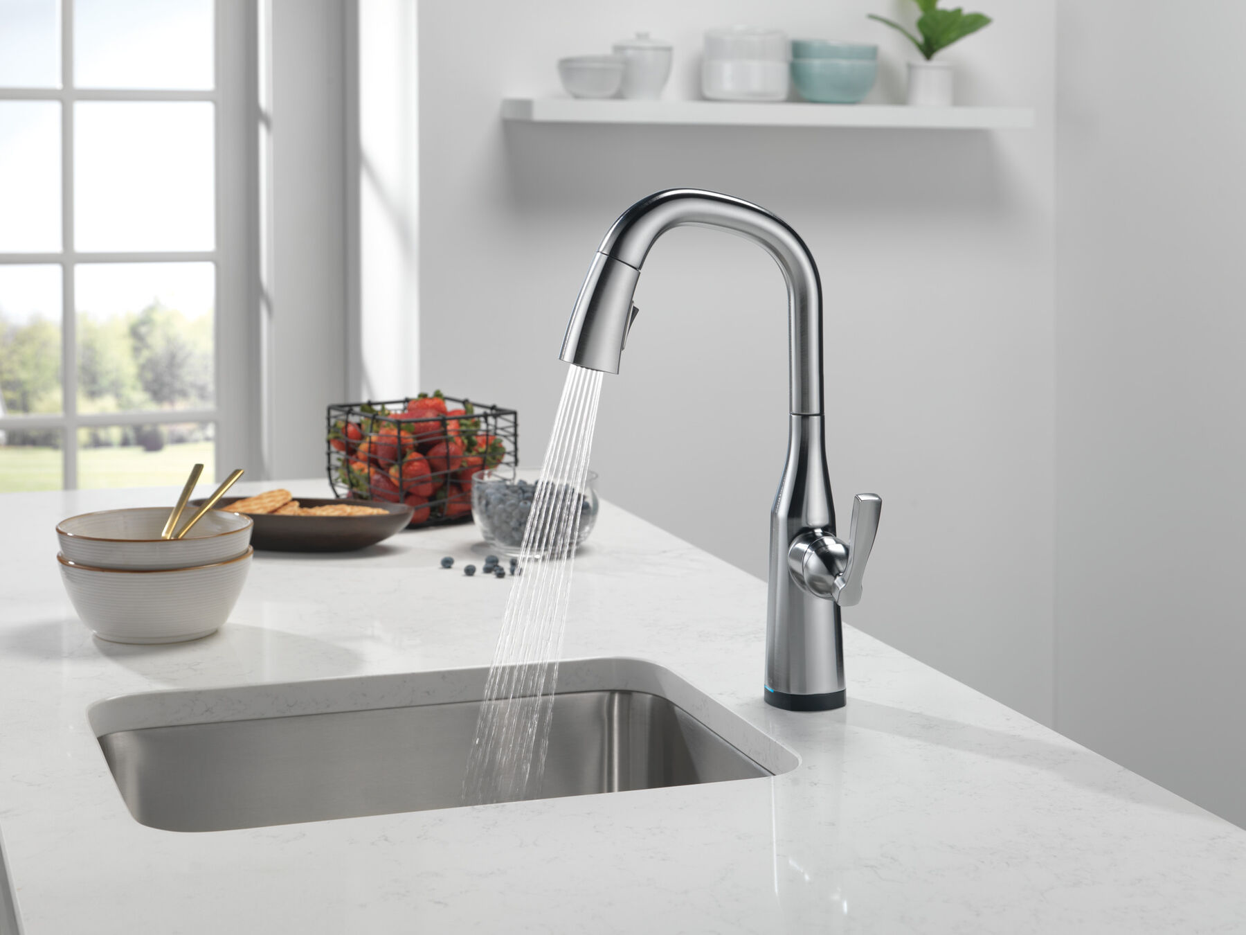 Single Handle Pull-Down Bar/Prep Faucet with Touch<sub>2</sub>O&reg; Technology