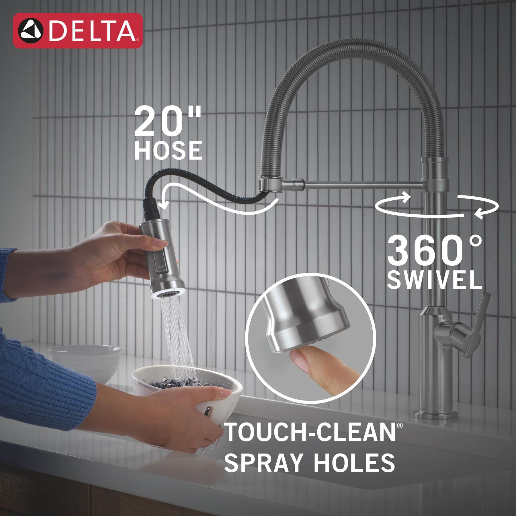 Single Handle Pull-Down Kitchen Faucet With Spring Spout