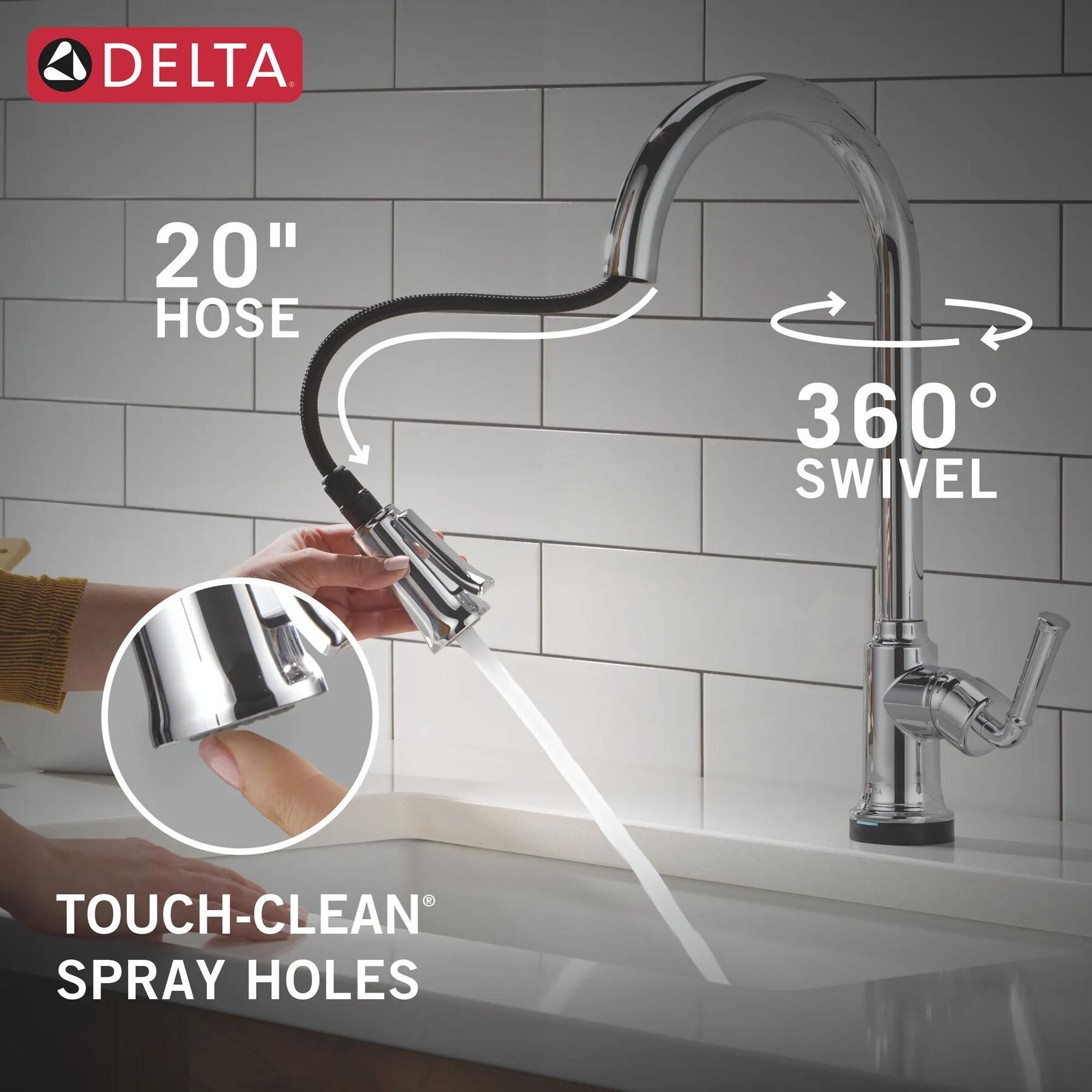 Single Handle Kitchen Pull-Down Faucet With Touchless Technology