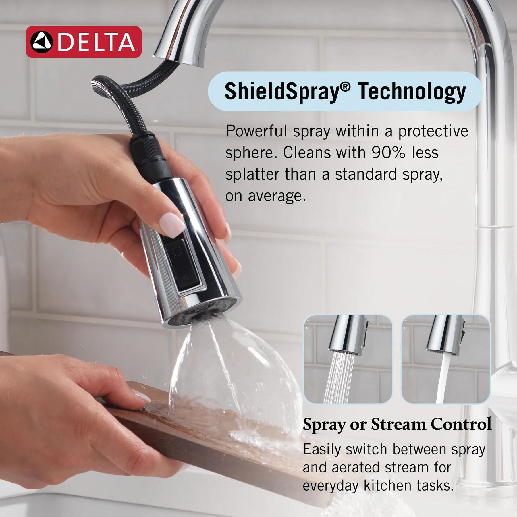 Single Handle Pull-Down Kitchen Faucet with Soap Dispenser and ShieldSpray&reg; Technology