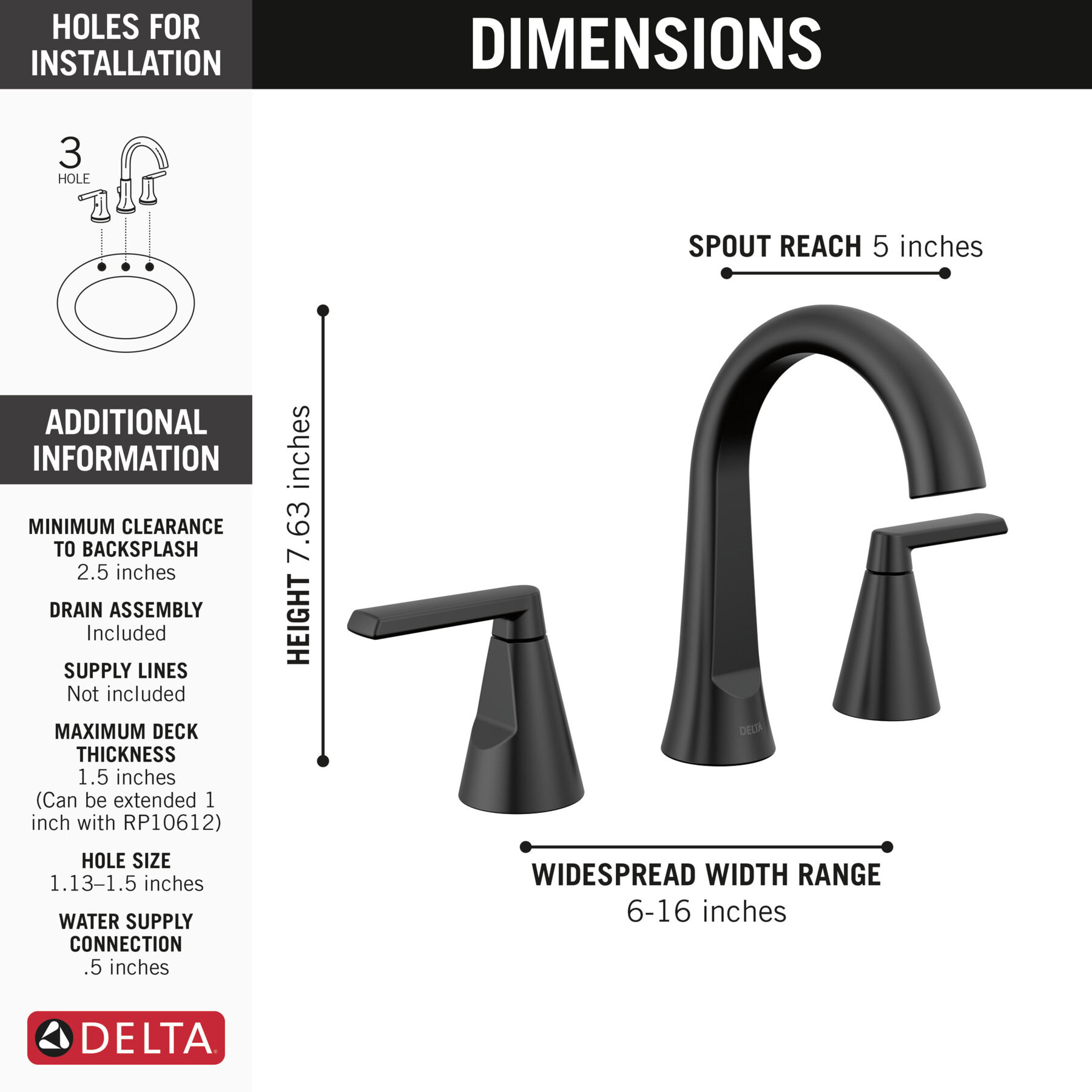 Two Handle Widespread Bathroom Faucet