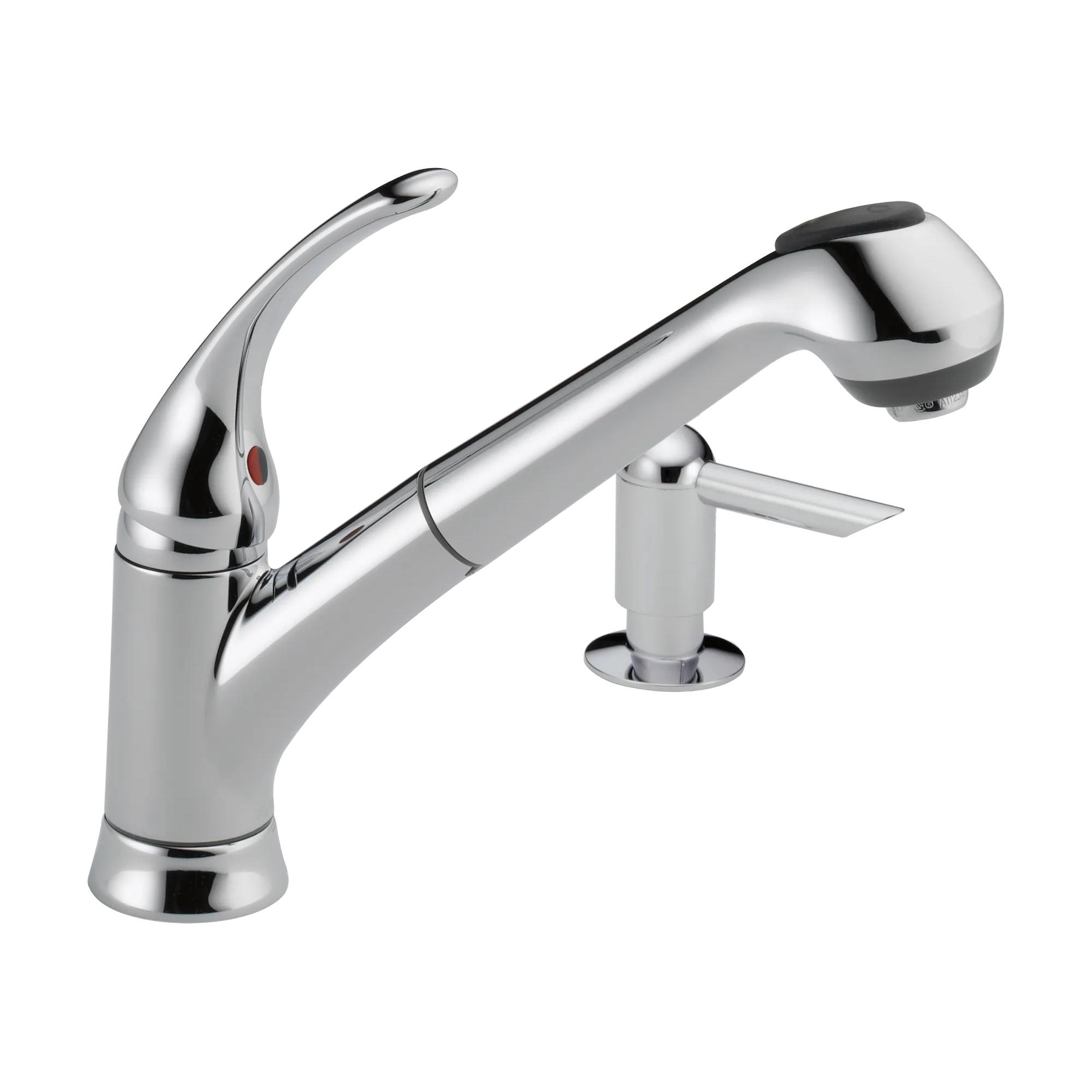 Single Handle Pull-Out Kitchen Faucet with Soap Dispenser