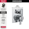 Angular Modern Monitor&reg; 17 Series Valve Trim with 3-Setting Integrated Diverter