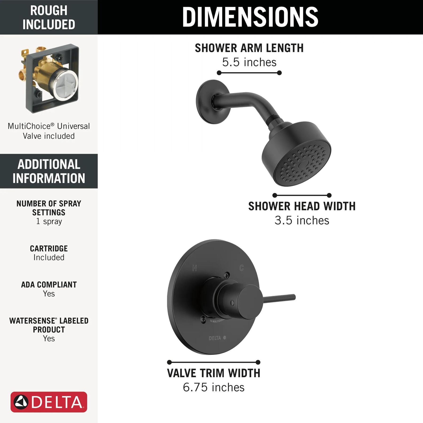 Shower Trim with Rough Bundle - 14 Series