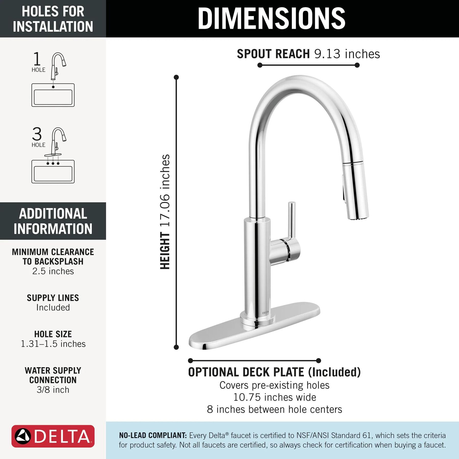 Single Handle Pull-Down Kitchen Faucet (Recertified)