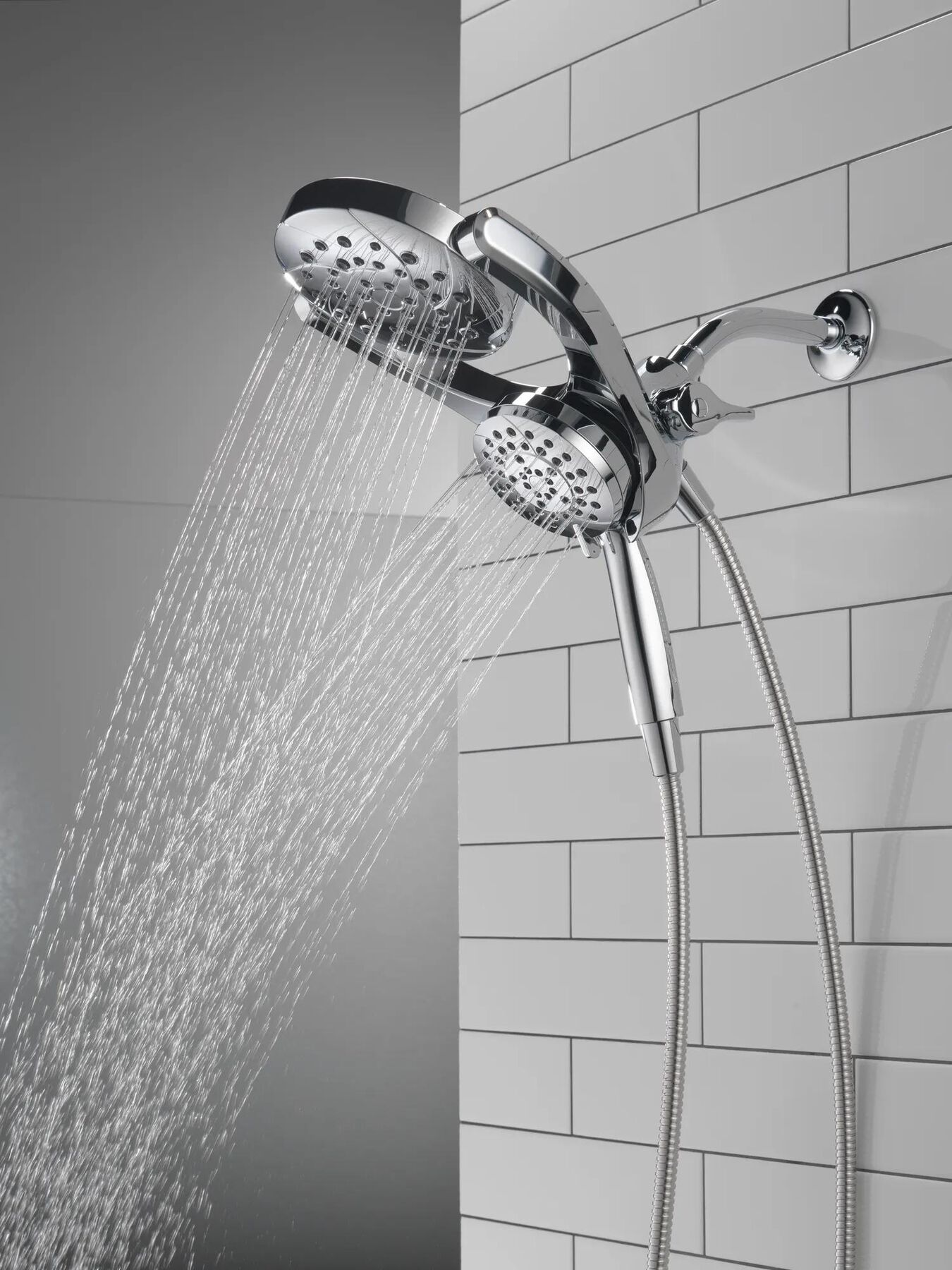 HydroRain&reg; 4-Setting Two-In-One Shower Head