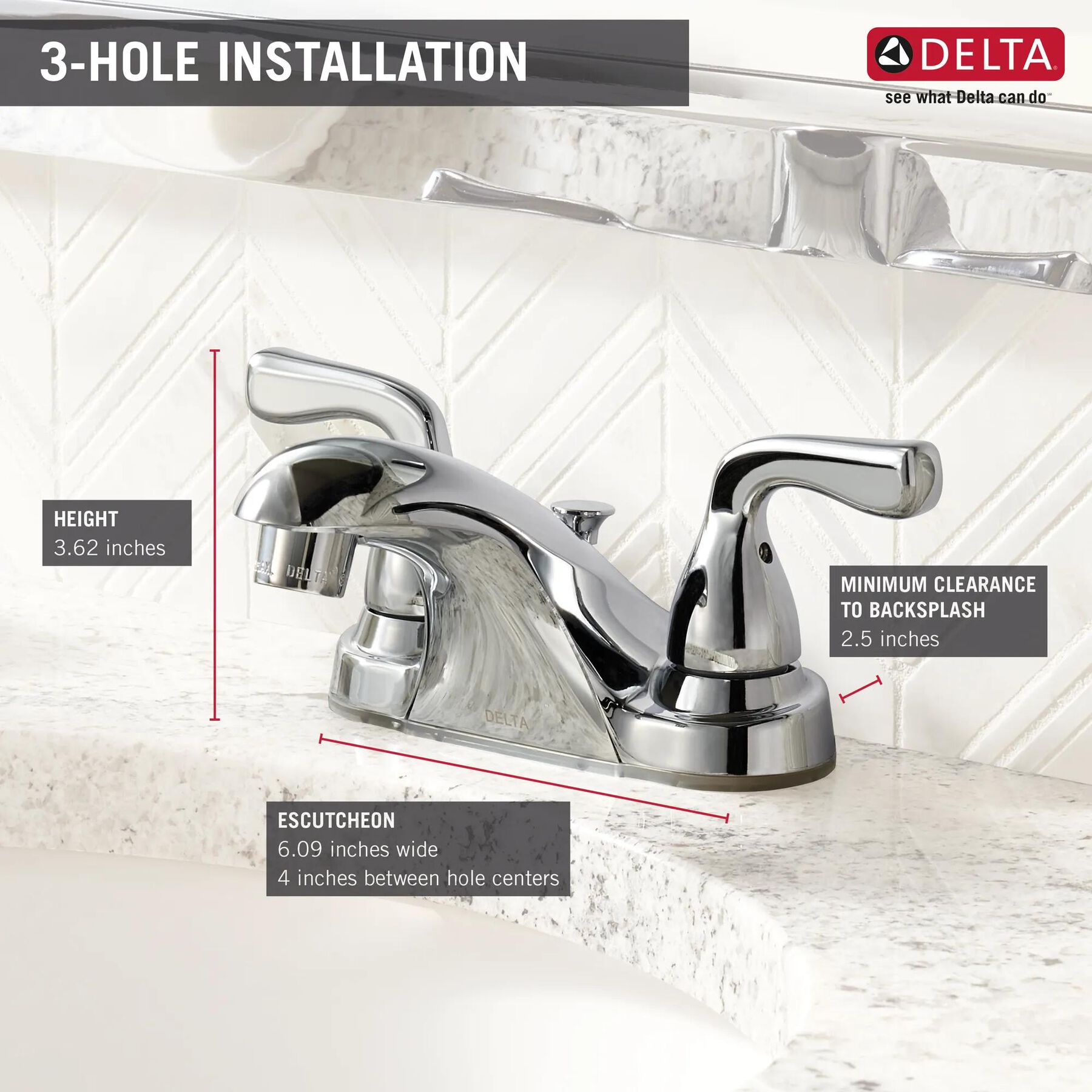 Two Handle Centerset Bathroom Faucet