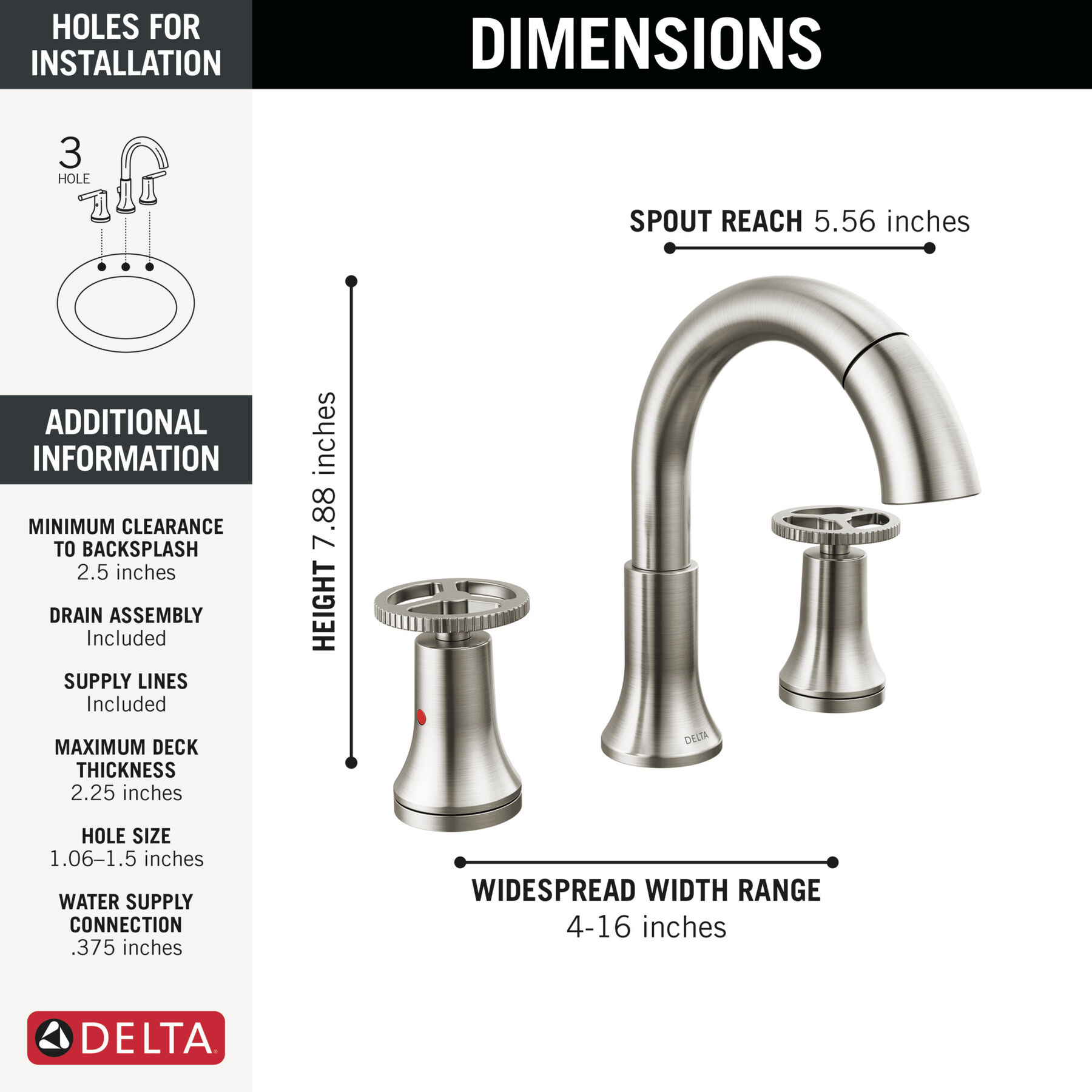 Two Handle Widespread Pull Down Bathroom Faucet