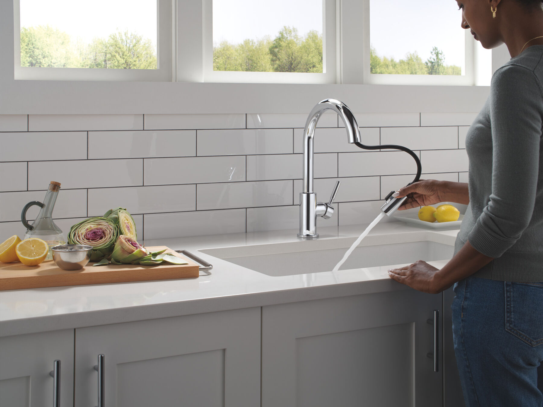 Single Handle Pull-Down Kitchen Faucet&nbsp;