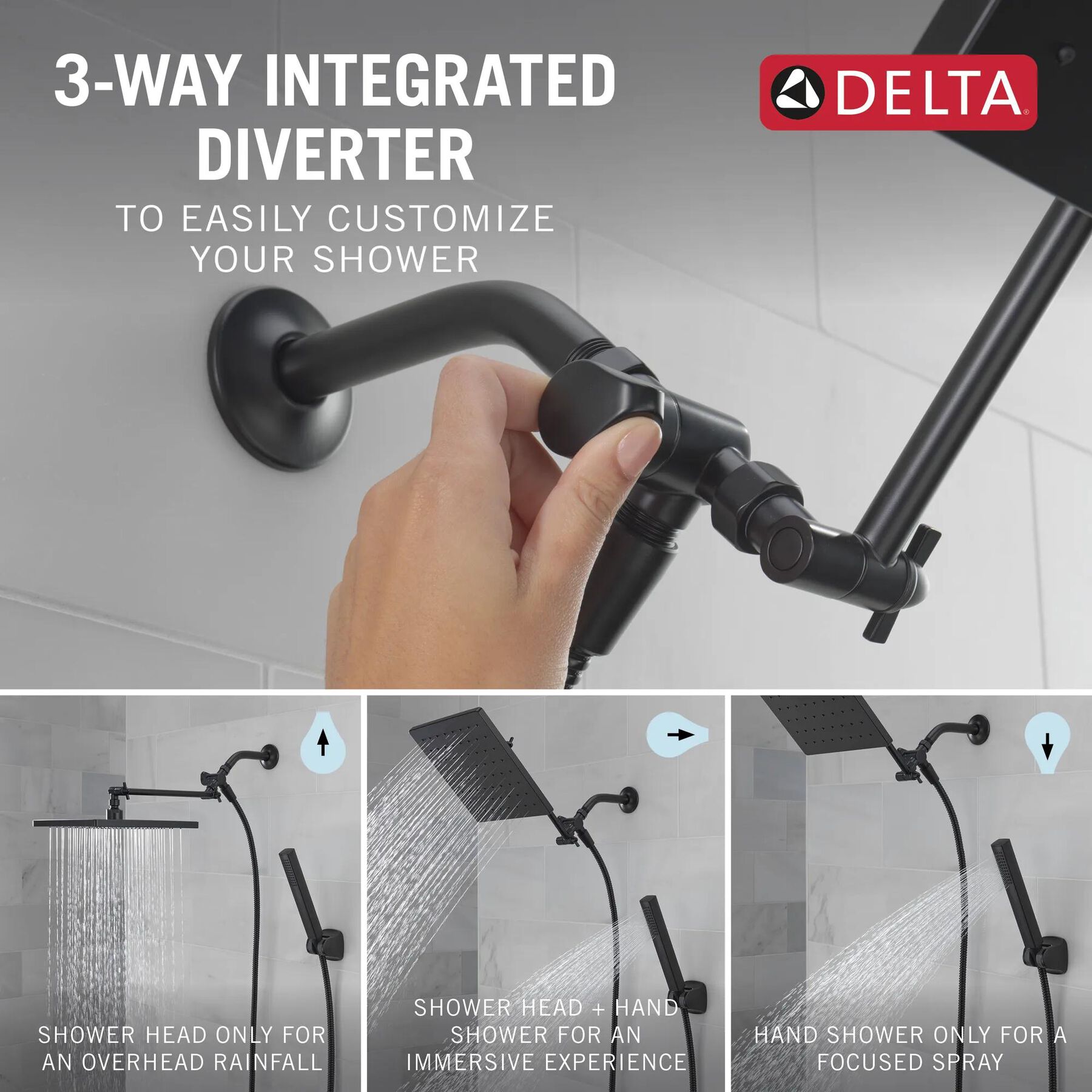 10 inch Raincan Shower Head & Hand Held Combo with Adjustable Extension Arm