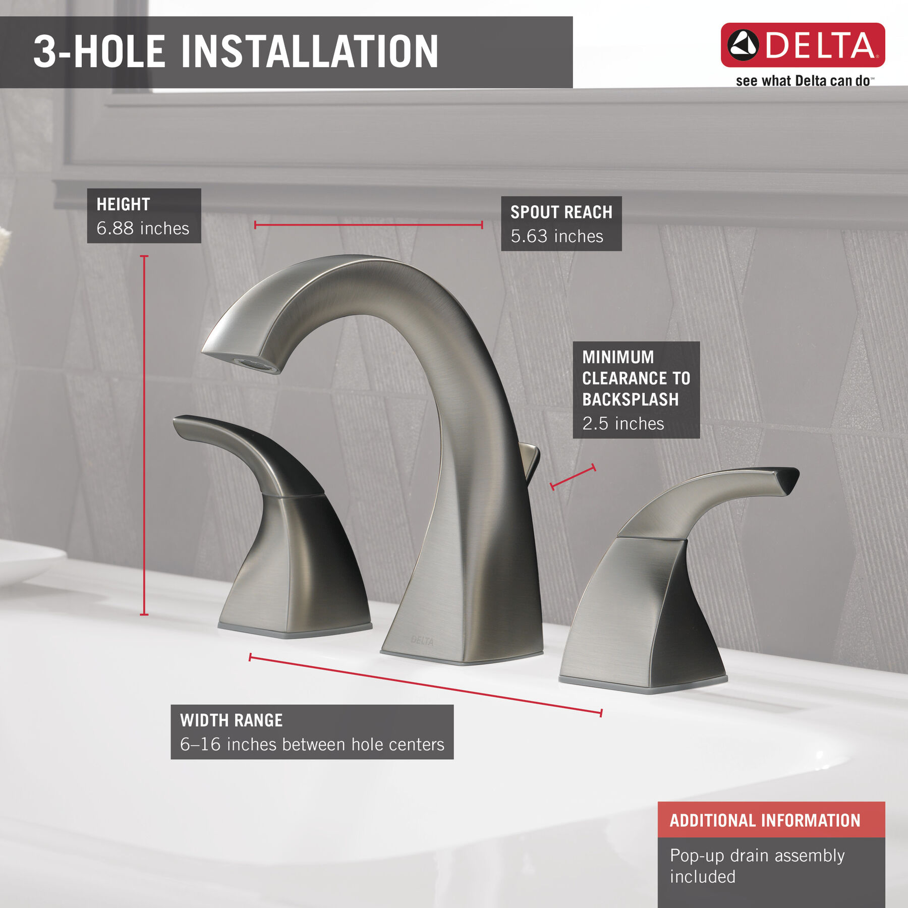 Two Handle Widespread Bathroom Faucet