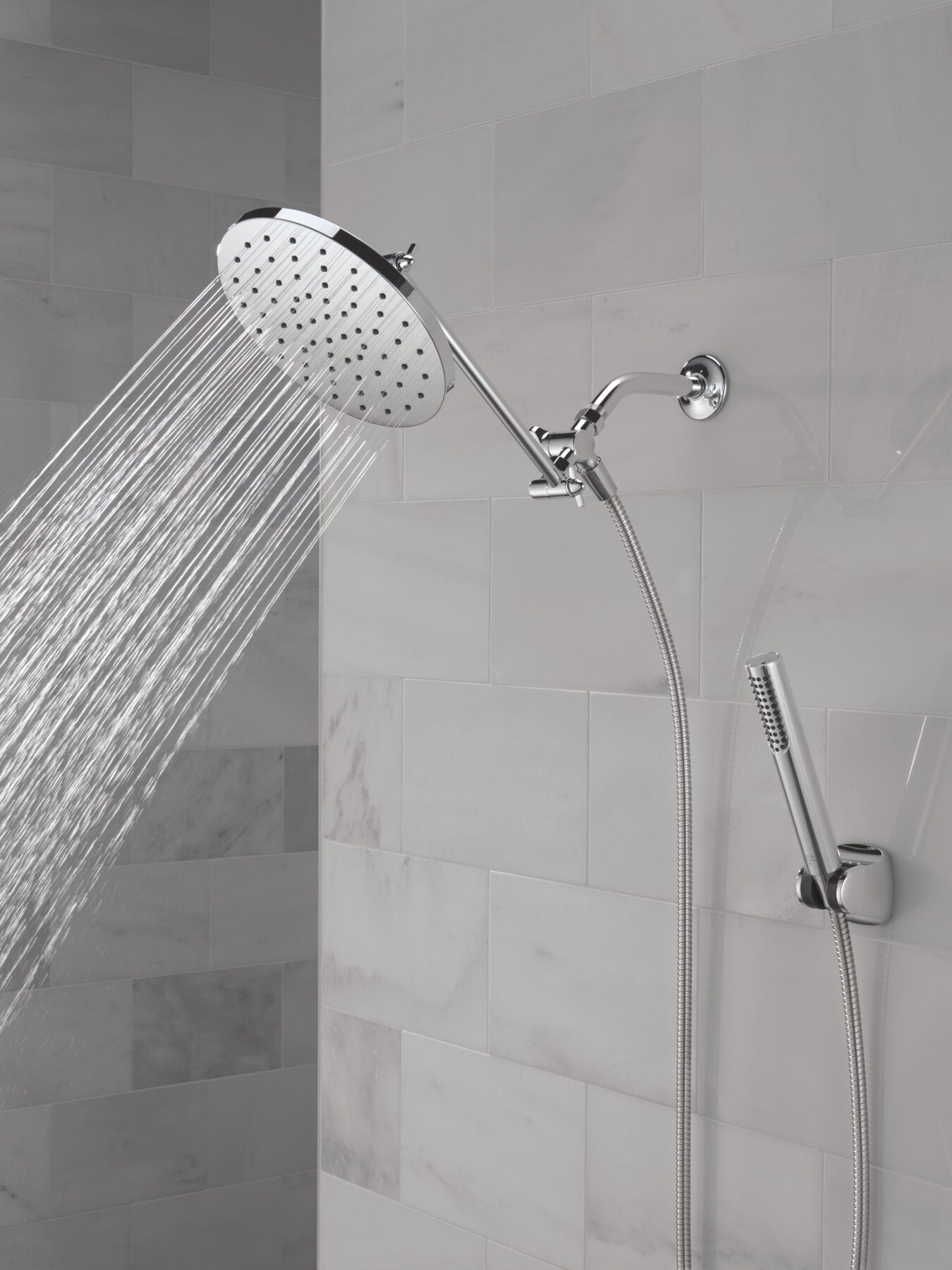 Adjustable Raincan Shower Head with Hand Shower