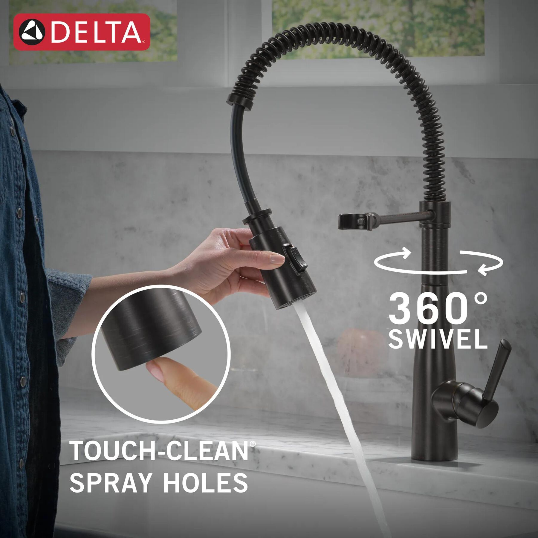 Single-Handle Pull-Down Spring Kitchen Faucet