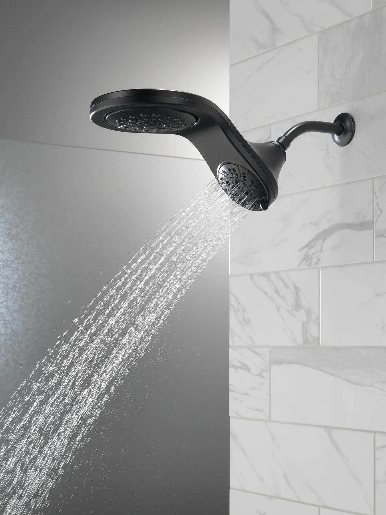 HydroRain&reg; H<sub>2</sub>Okinetic&reg; 5-Setting Two-in-One Shower Head