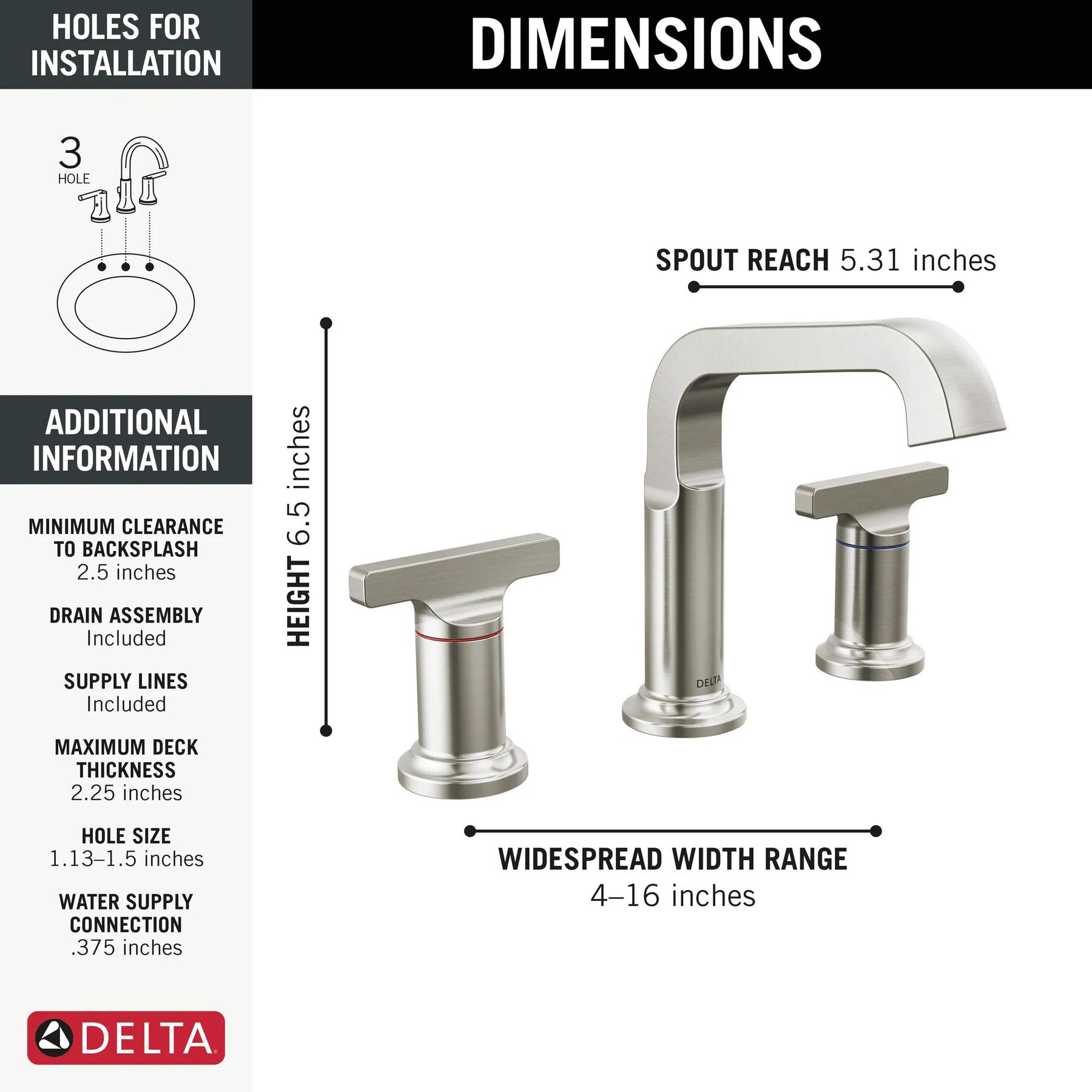 Two Handle Widespread Bathroom Faucet