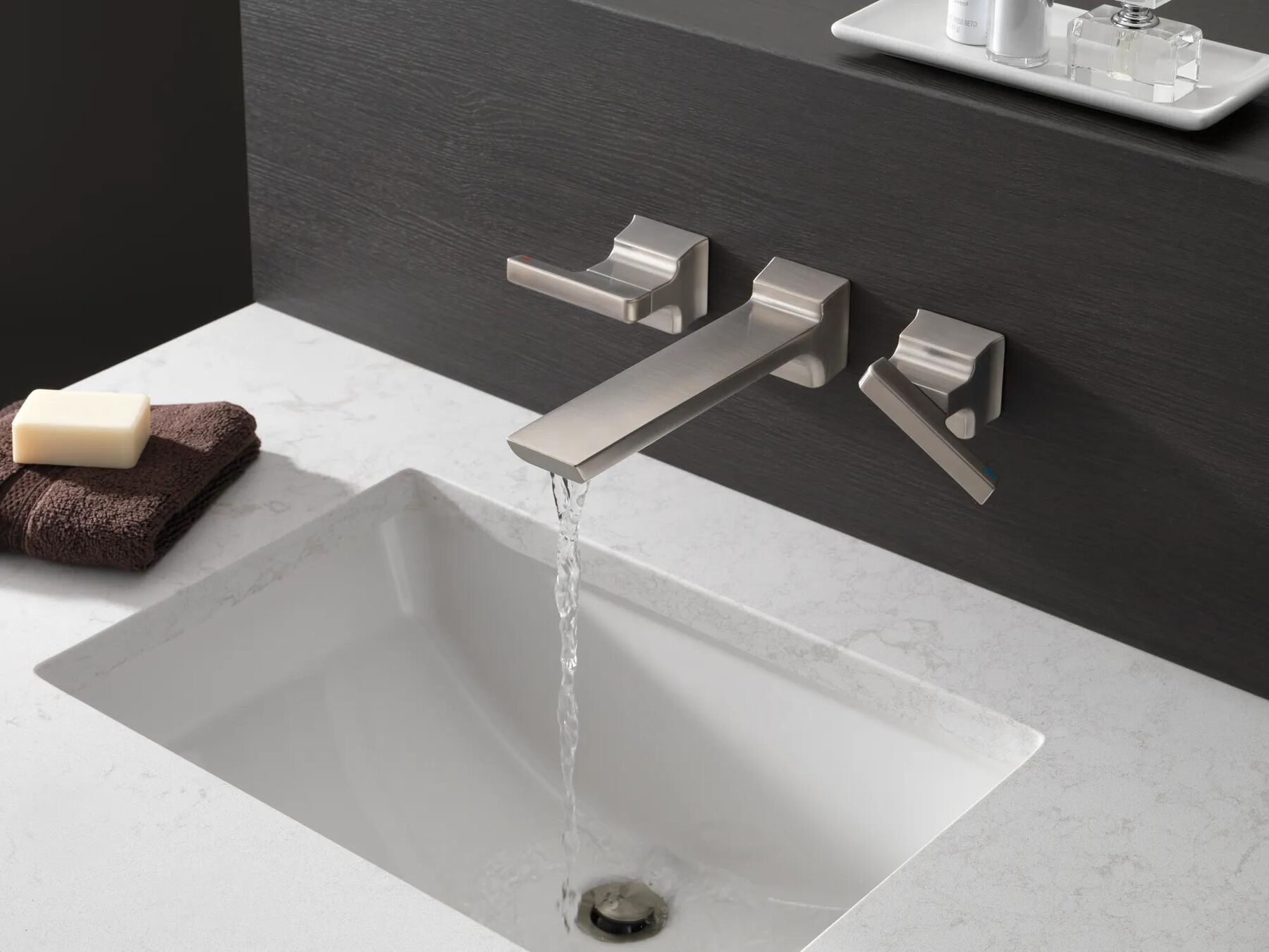 Two-Handle Wall Mount Bathroom Faucet Trim (Recertified)