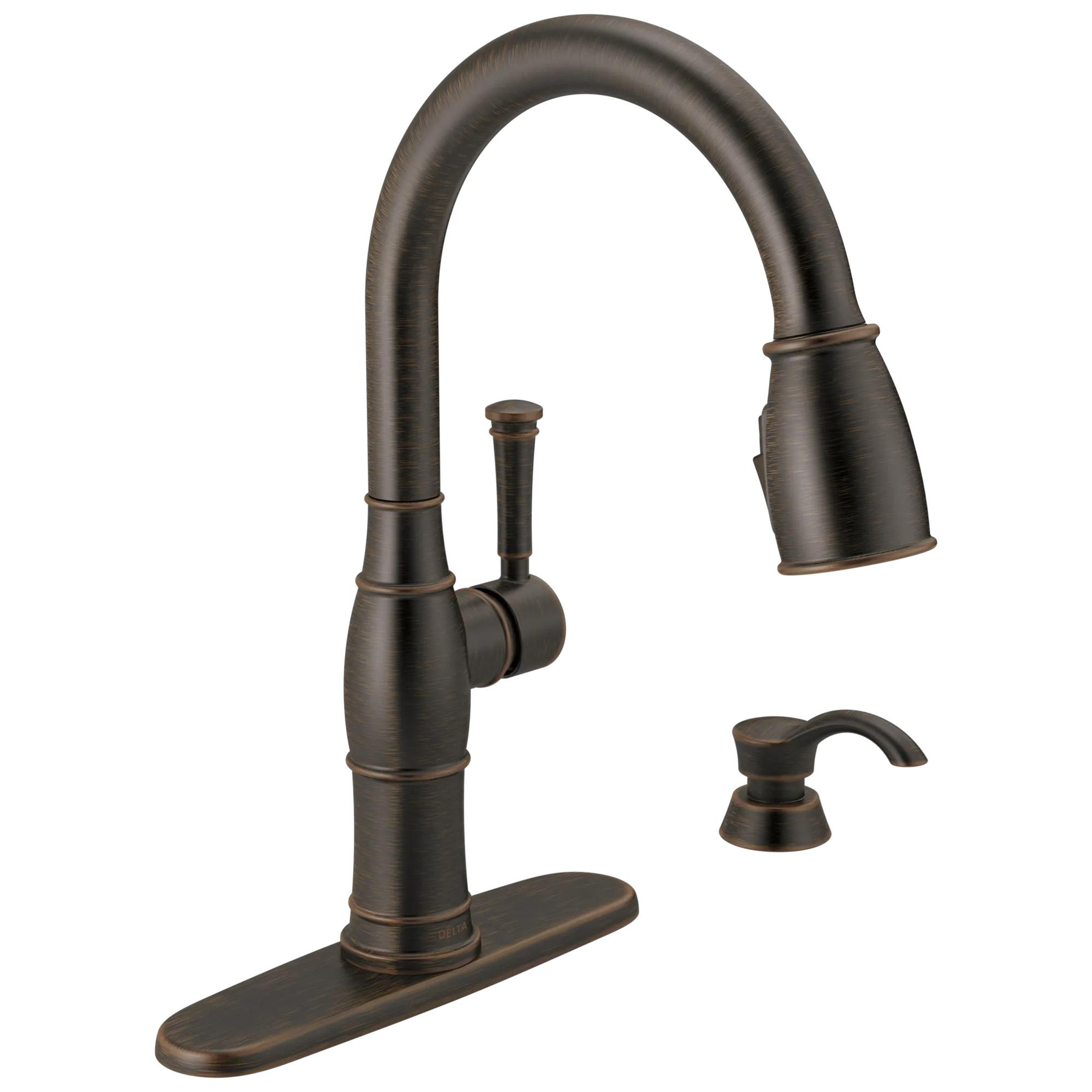 Single Handle Pull-Down Kitchen Faucet with Soap Dispenser and ShieldSpray&reg; Technology (Recertified)