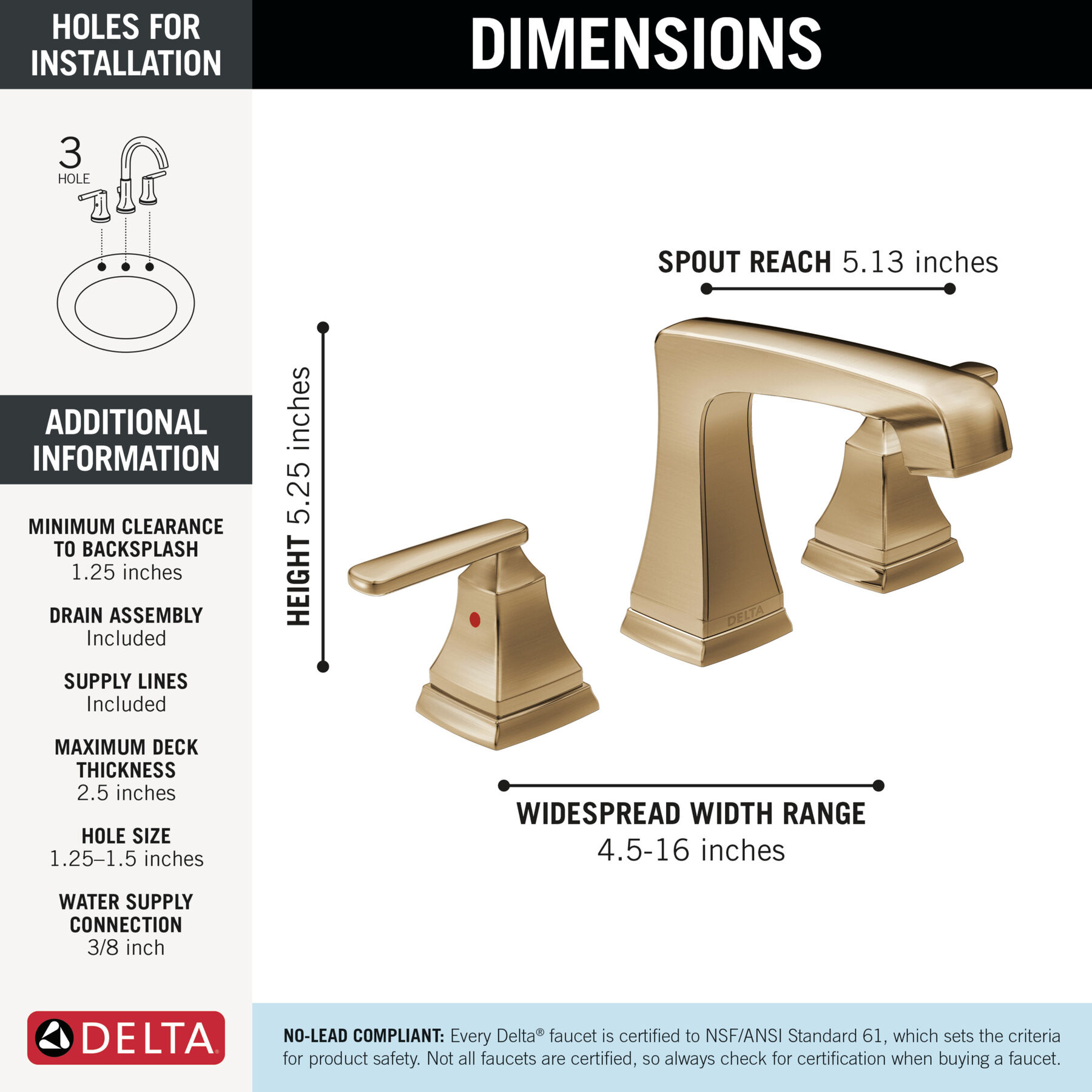 Two Handle Widespread Bathroom Faucet