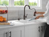 Single Handle Pull-Down Kitchen Faucet with Soap Dispenser and ShieldSpray Technology