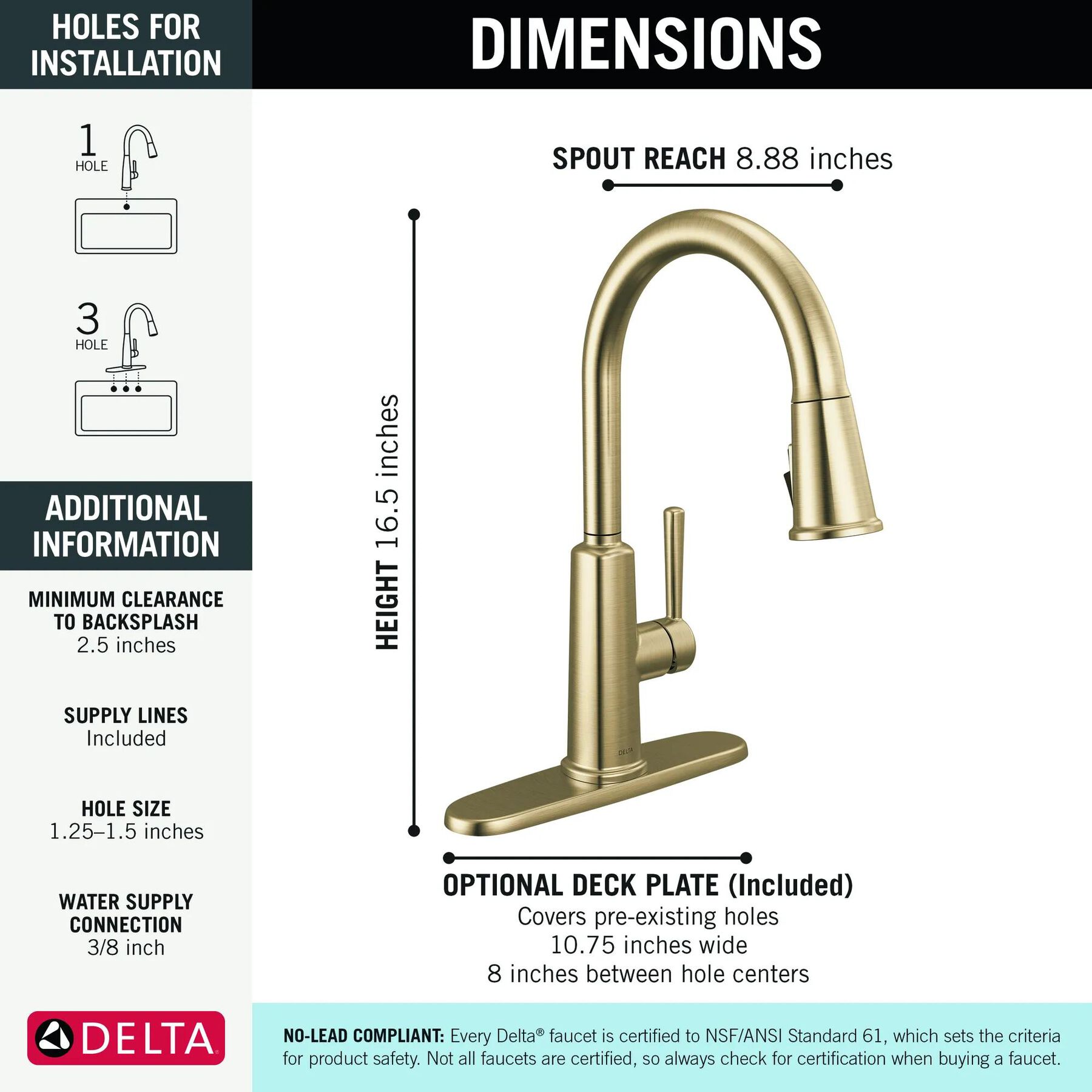 Single Handle Pull-Down Kitchen Faucet (Recertified)