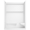 60x32 Alcove Shower Base with Tile Wall Bundle  - Right Seat Left Drain Curve