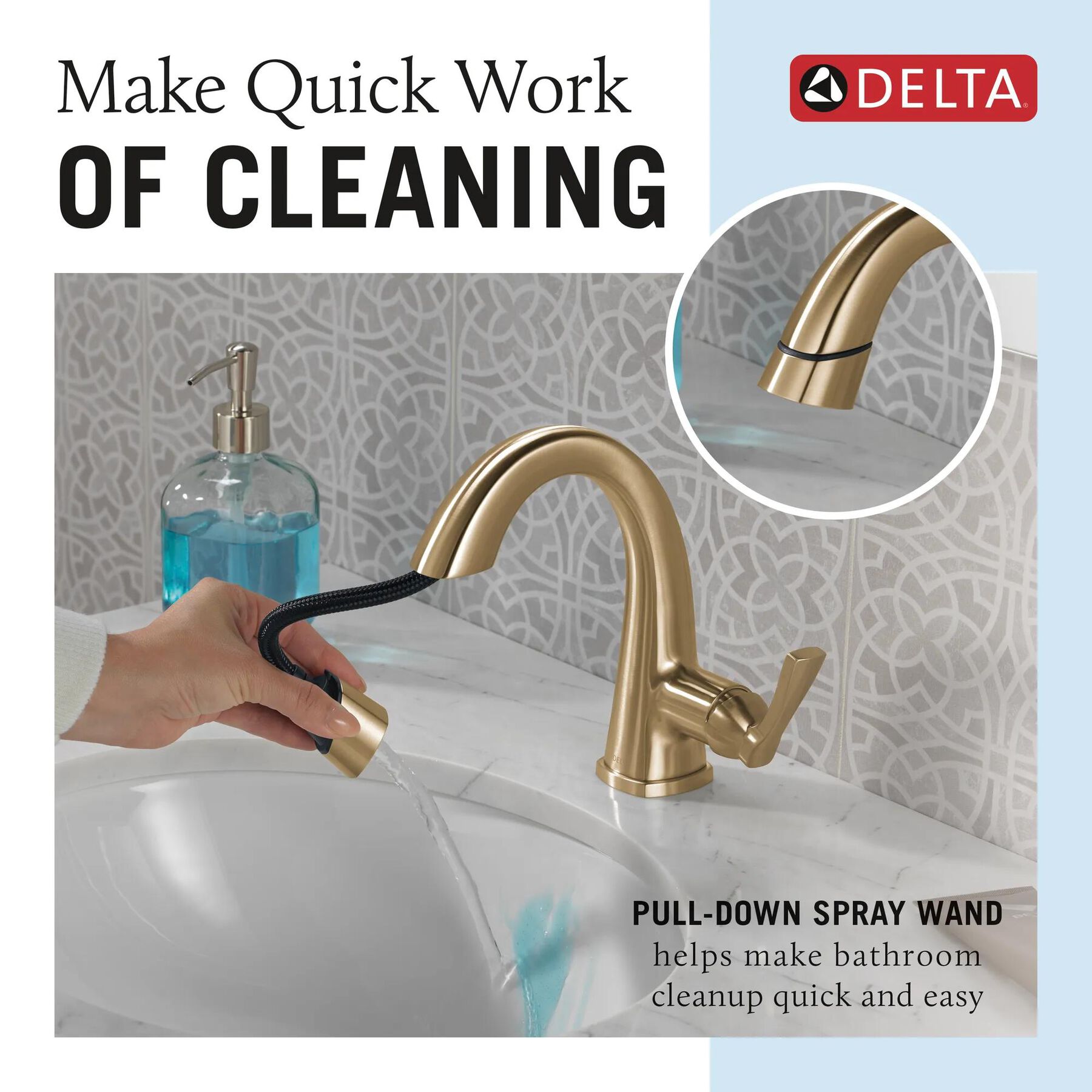 Single Handle Pull Down Bathroom Faucet