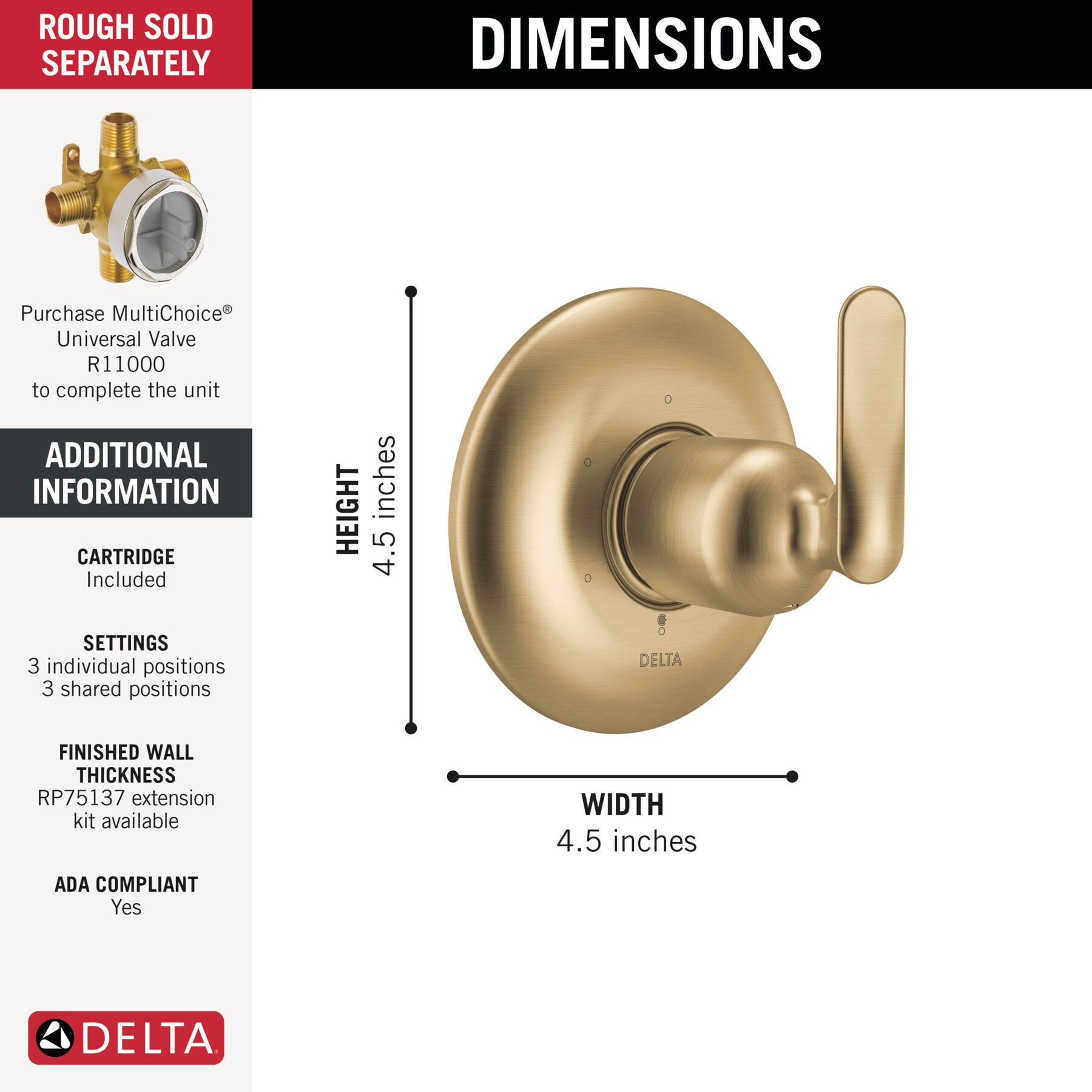 6-Setting Diverter Trim