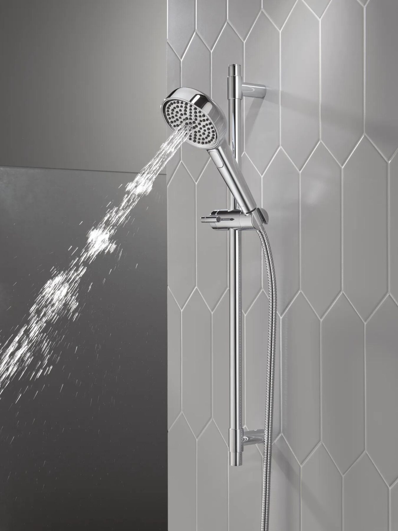 4-Setting Hand Shower with Slide Bar featuring FeatherRain&trade; Spray
