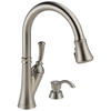Single Handle Pull-Down Kitchen Faucet with Soap Dispenser and ShieldSpray Technology