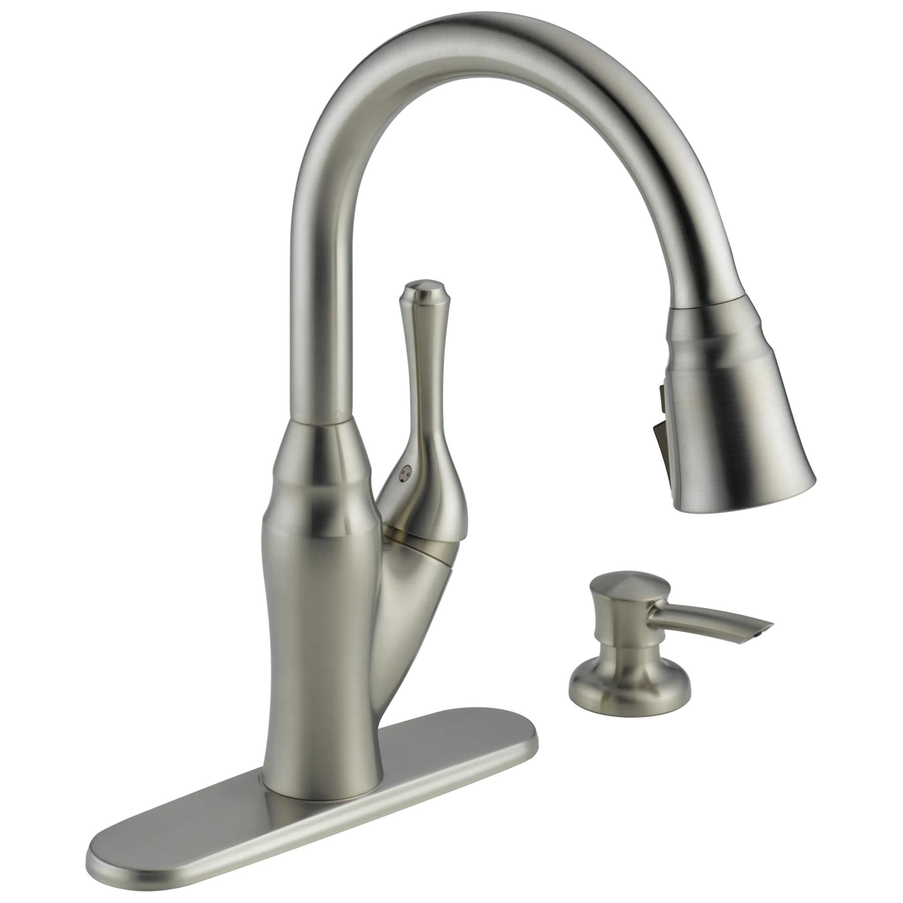 Single Handle Pull-Down Kitchen Faucet with Soap Dispenser and ShieldSpray&reg; Technology (Recertified)