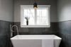 Single Handle Floor Mount Tub Filler Trim with Hand Shower