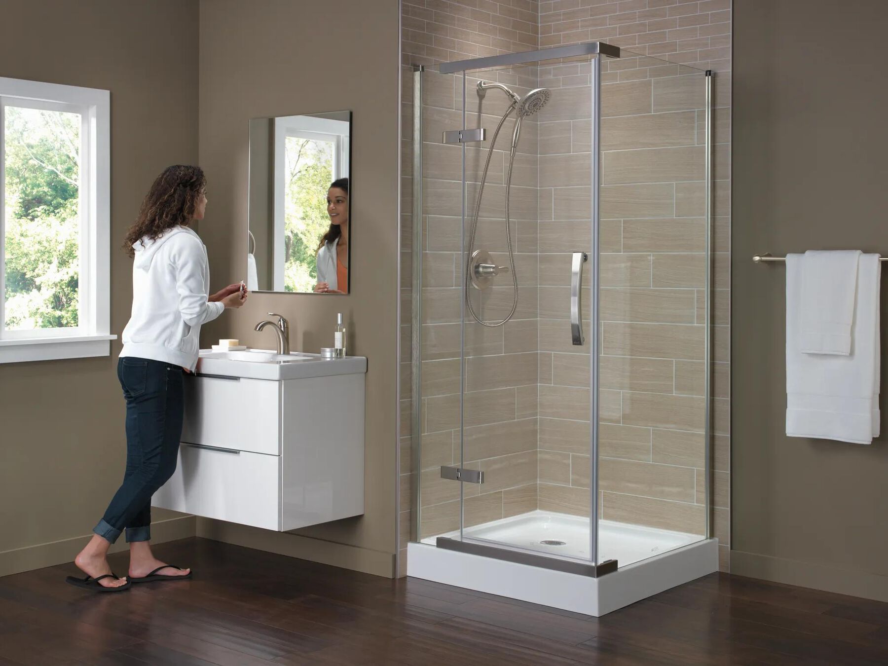 36" x 36" Frameless Shower Enclosure