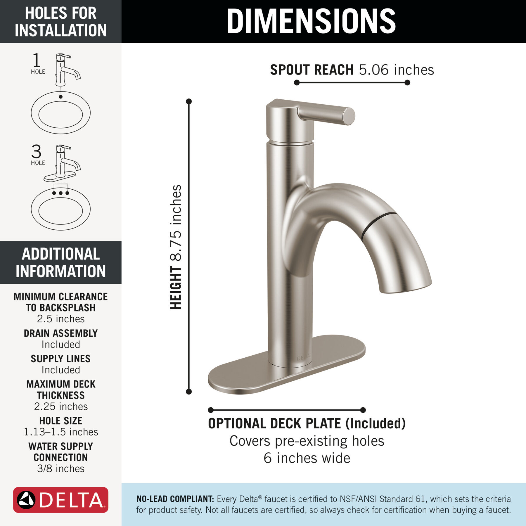 Single Handle Pull-Down Bathroom Faucet