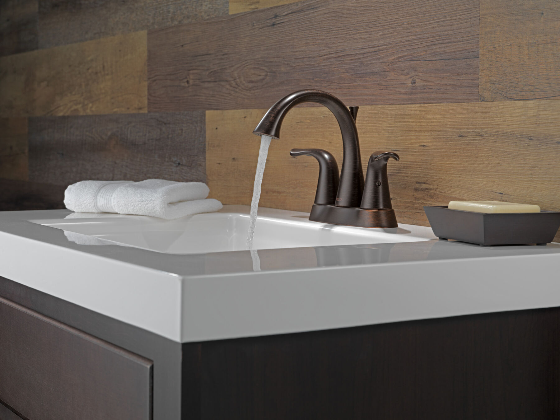Two Handle Centerset Bathroom Faucet (Recertified)