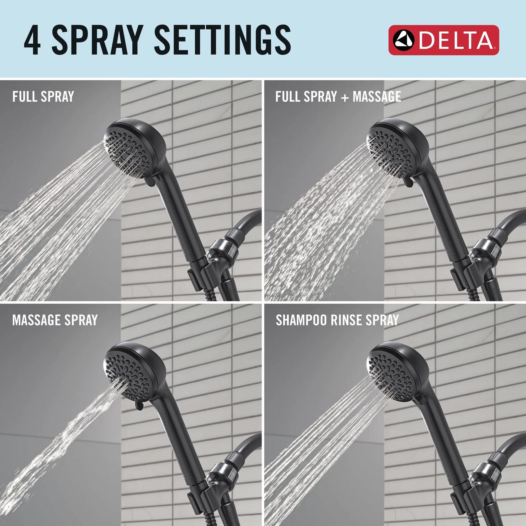 4-Setting Hand Shower