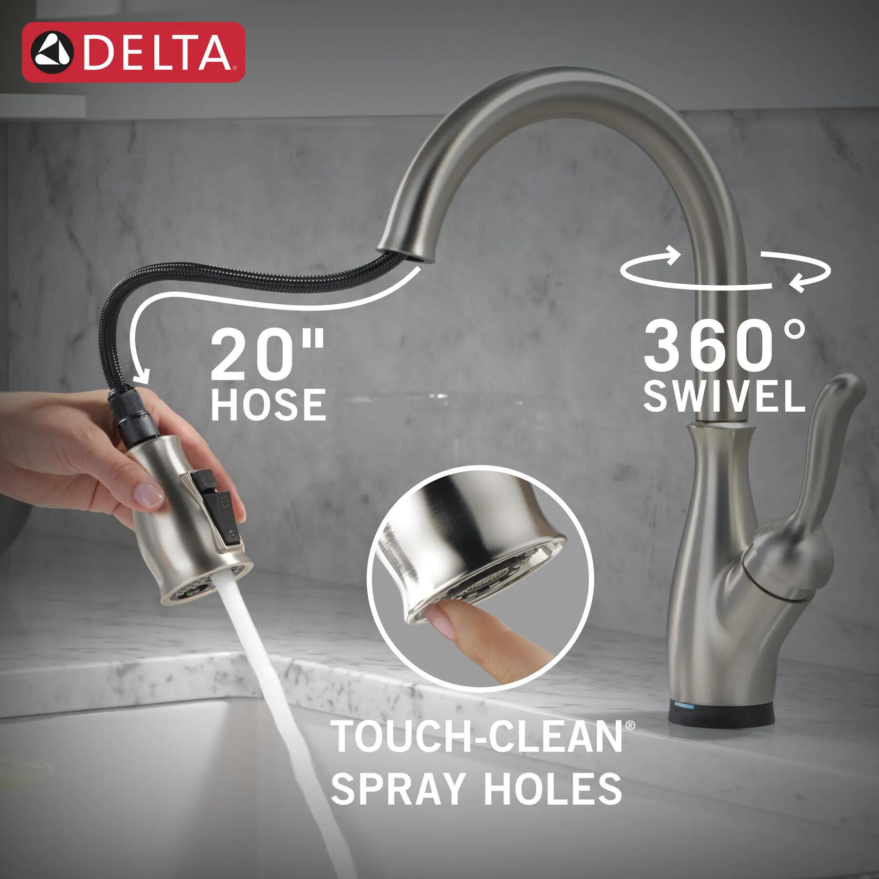 Touch<sub>2</sub>O&reg; Technology Kitchen Faucet with Touchless Technology