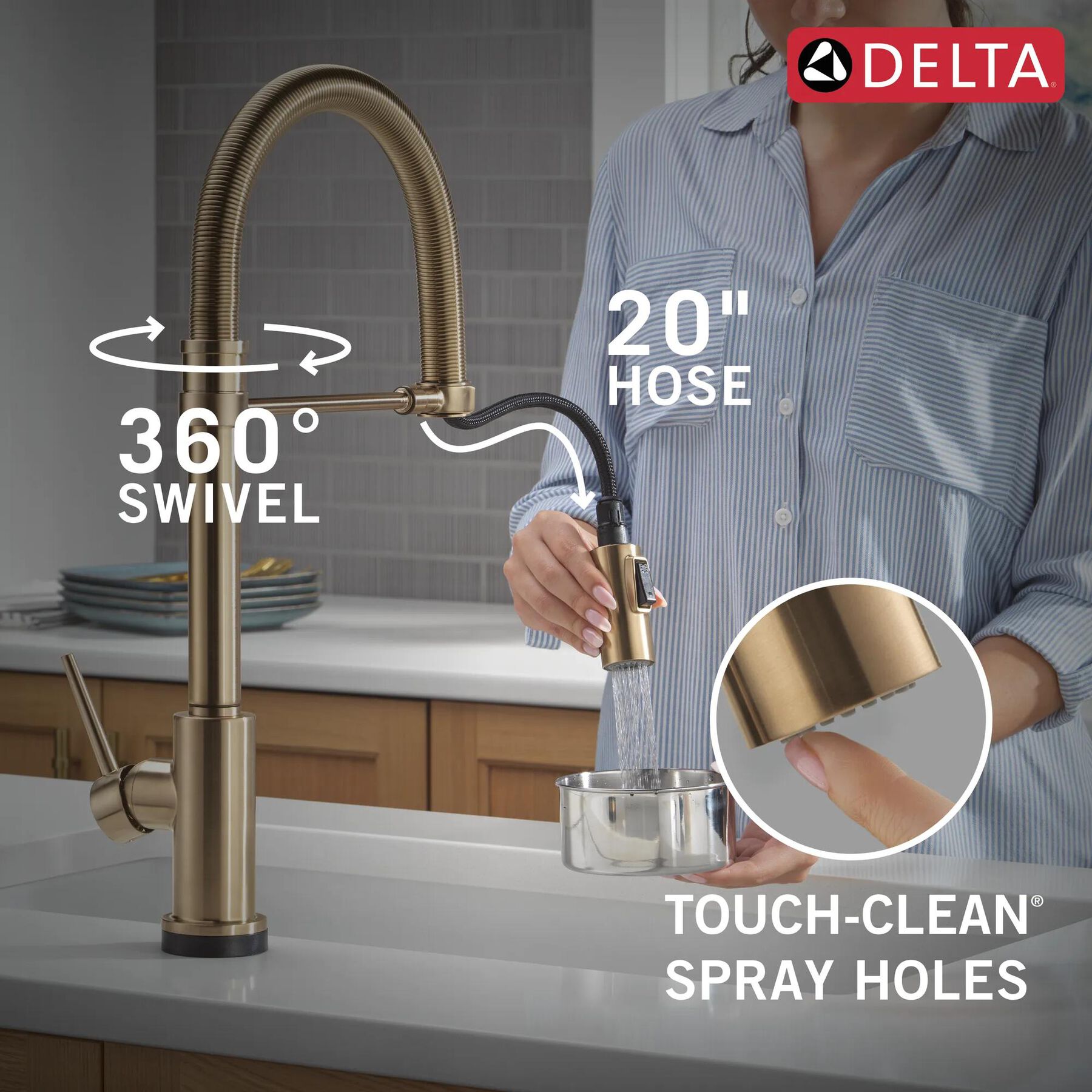 Touch<sub>2</sub>O&reg; Technology Kitchen Faucet with Touchless Technology