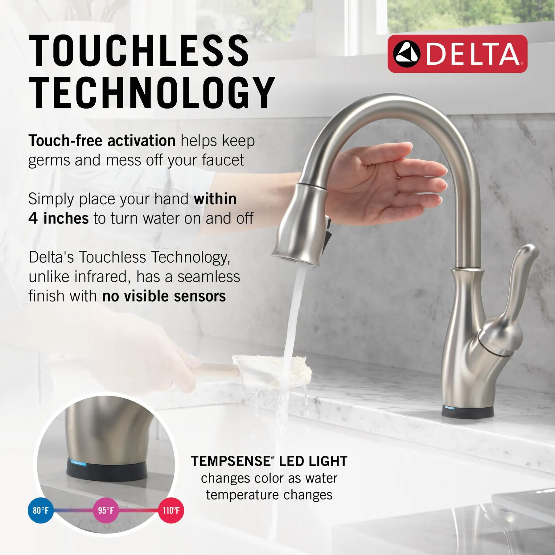 Touch<sub>2</sub>O&reg; Technology Kitchen Faucet with Touchless Technology (Recertified)