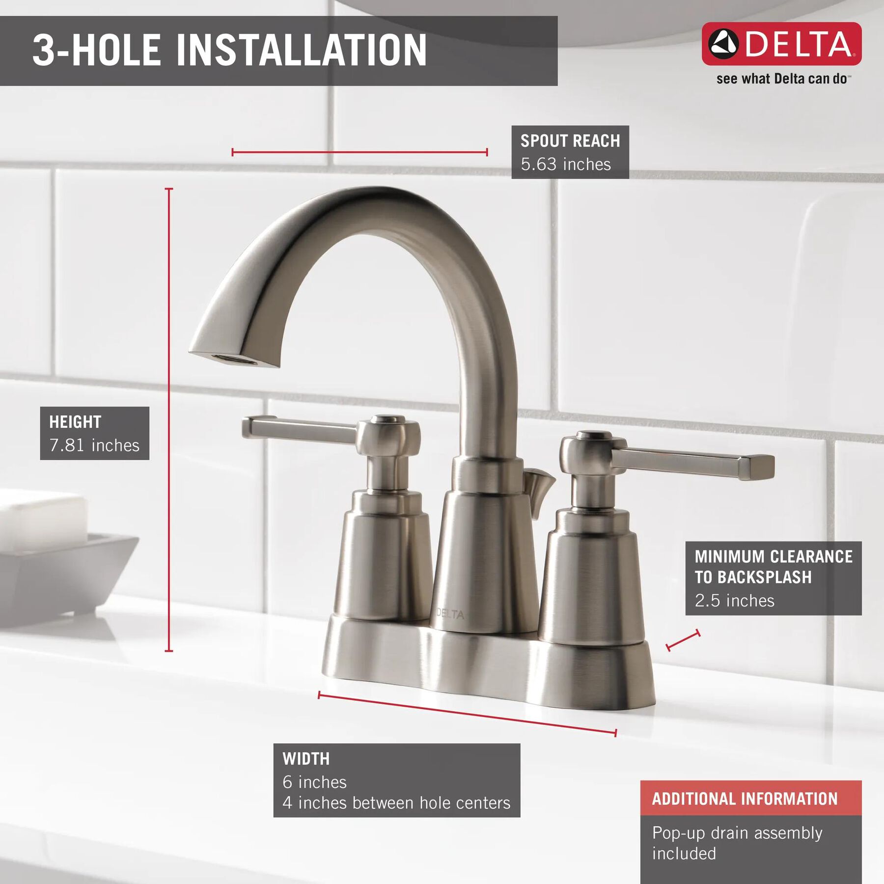 Two Handle Centerset Bathroom Faucet