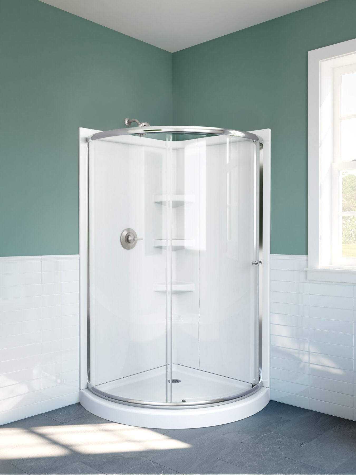 38'' Direct-to-Stud Corner Shower Wall Set