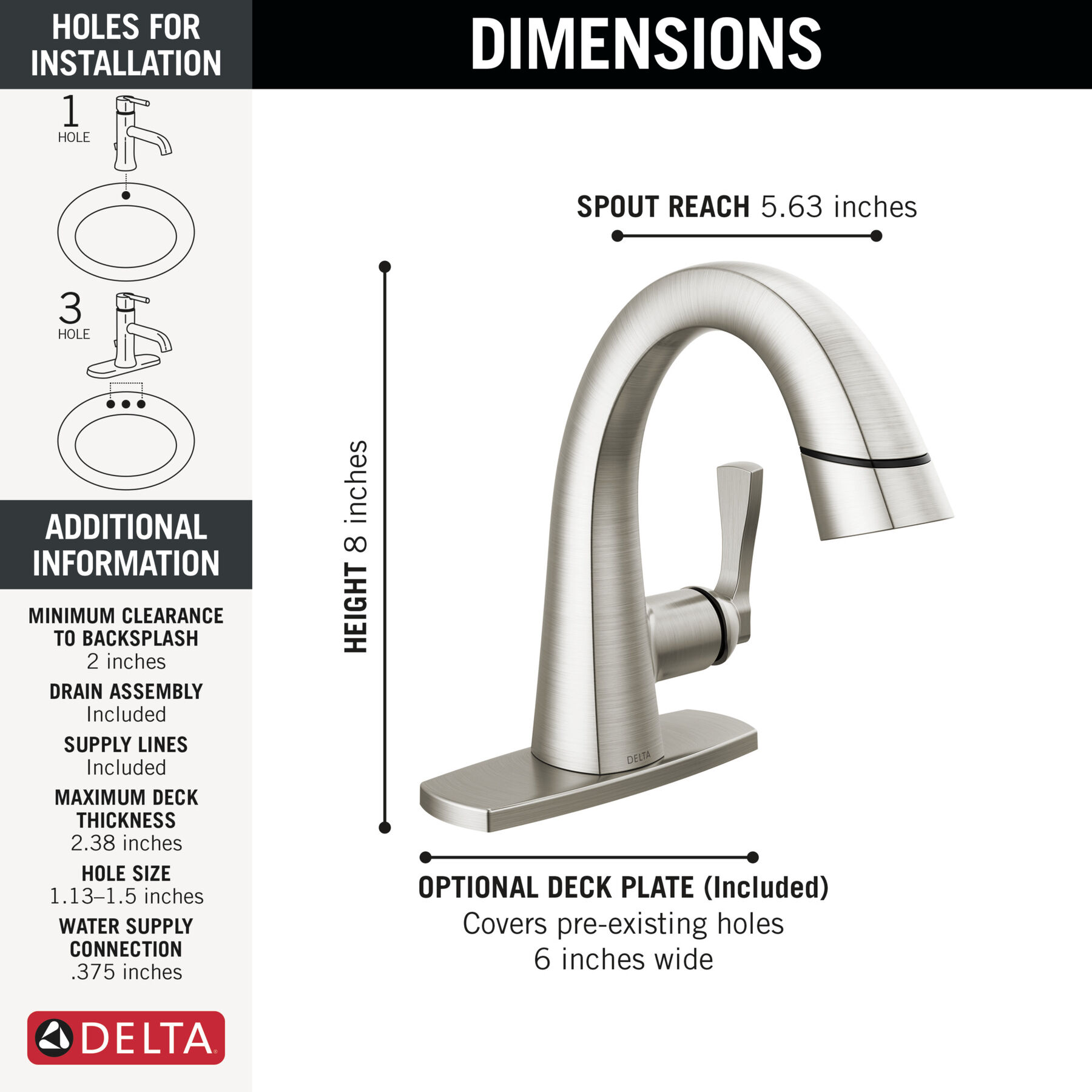 Single Handle Pull Down Bathroom Faucet