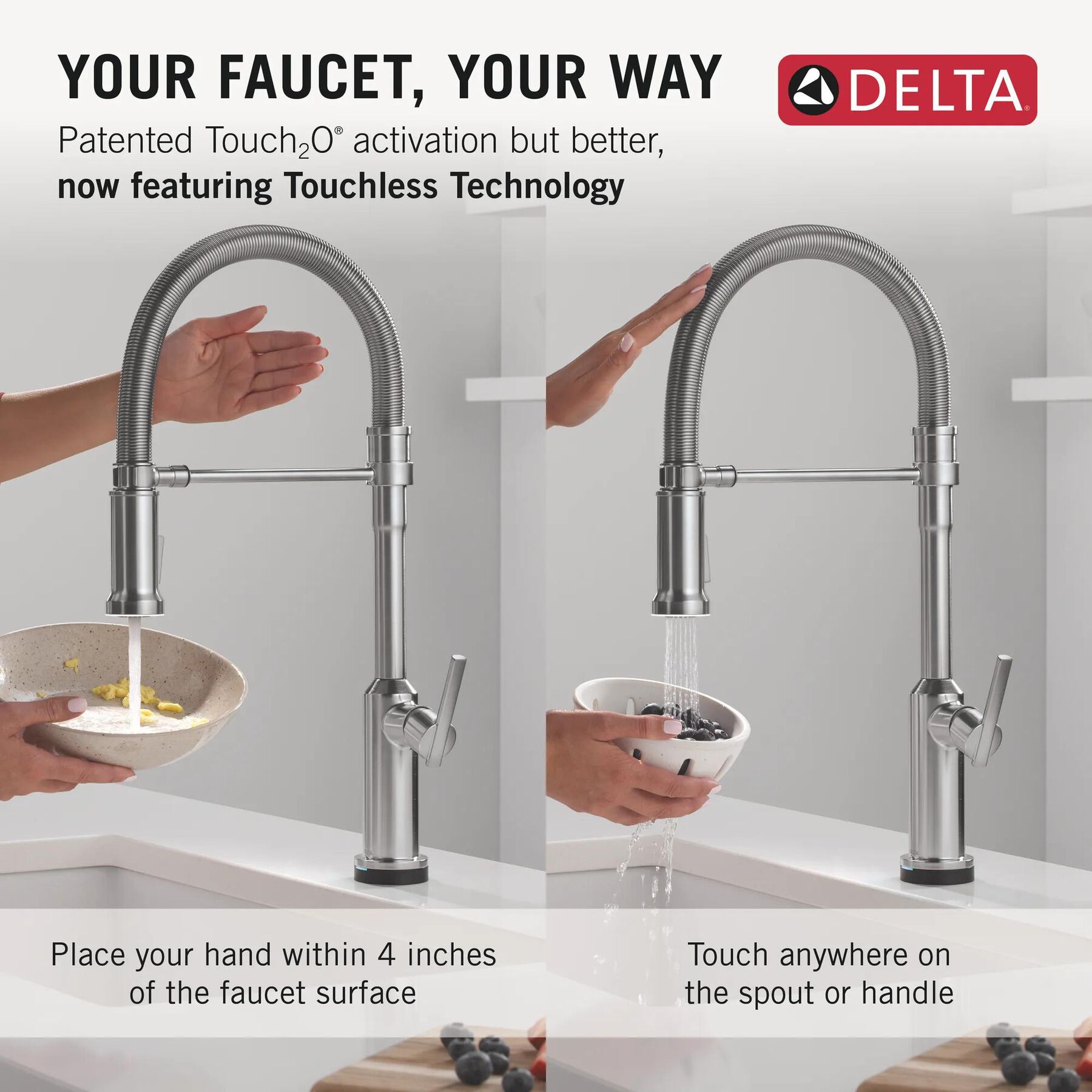 Touch2O&reg; Technology Kitchen Faucet with Touchless Technology