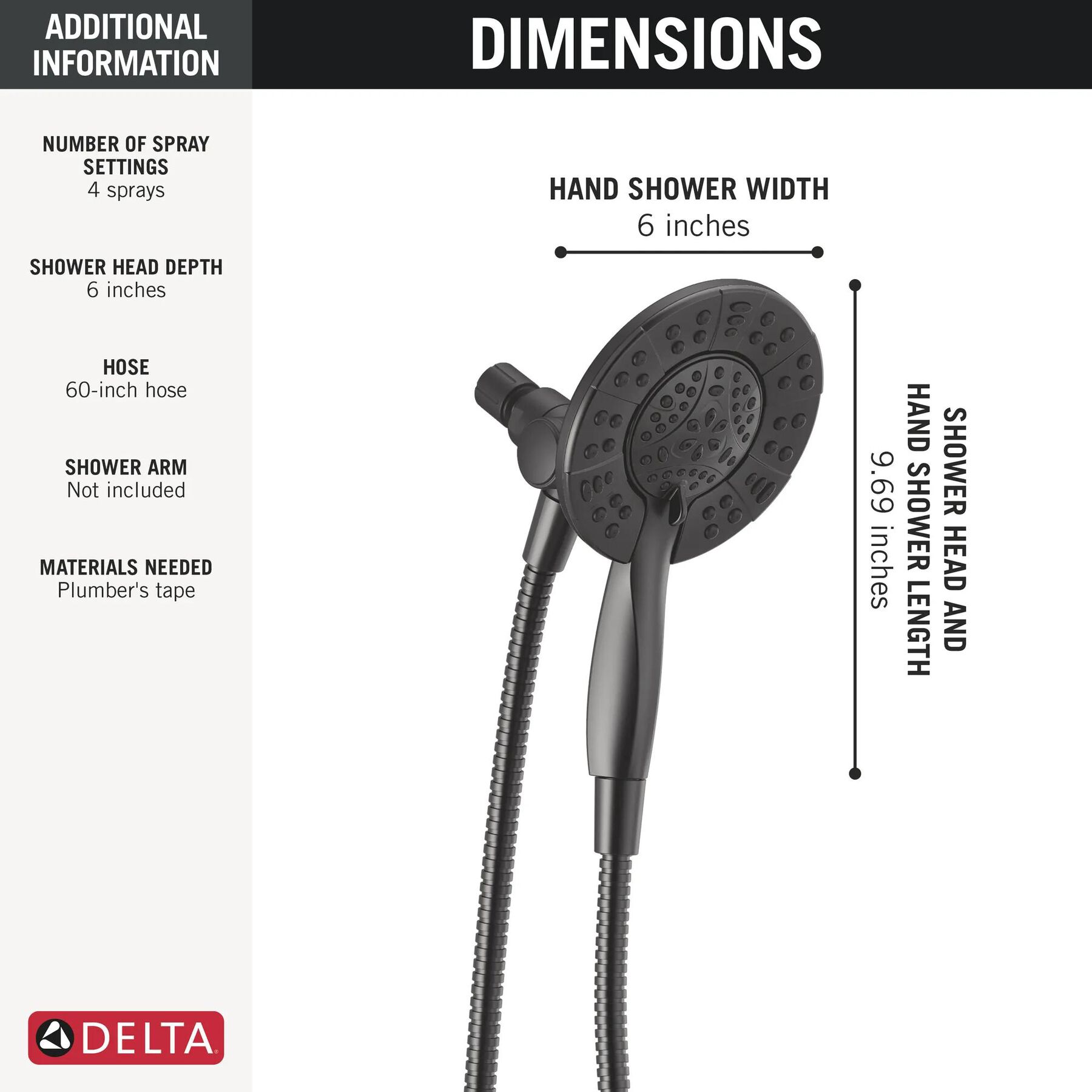 4-Setting Two-in-One Shower