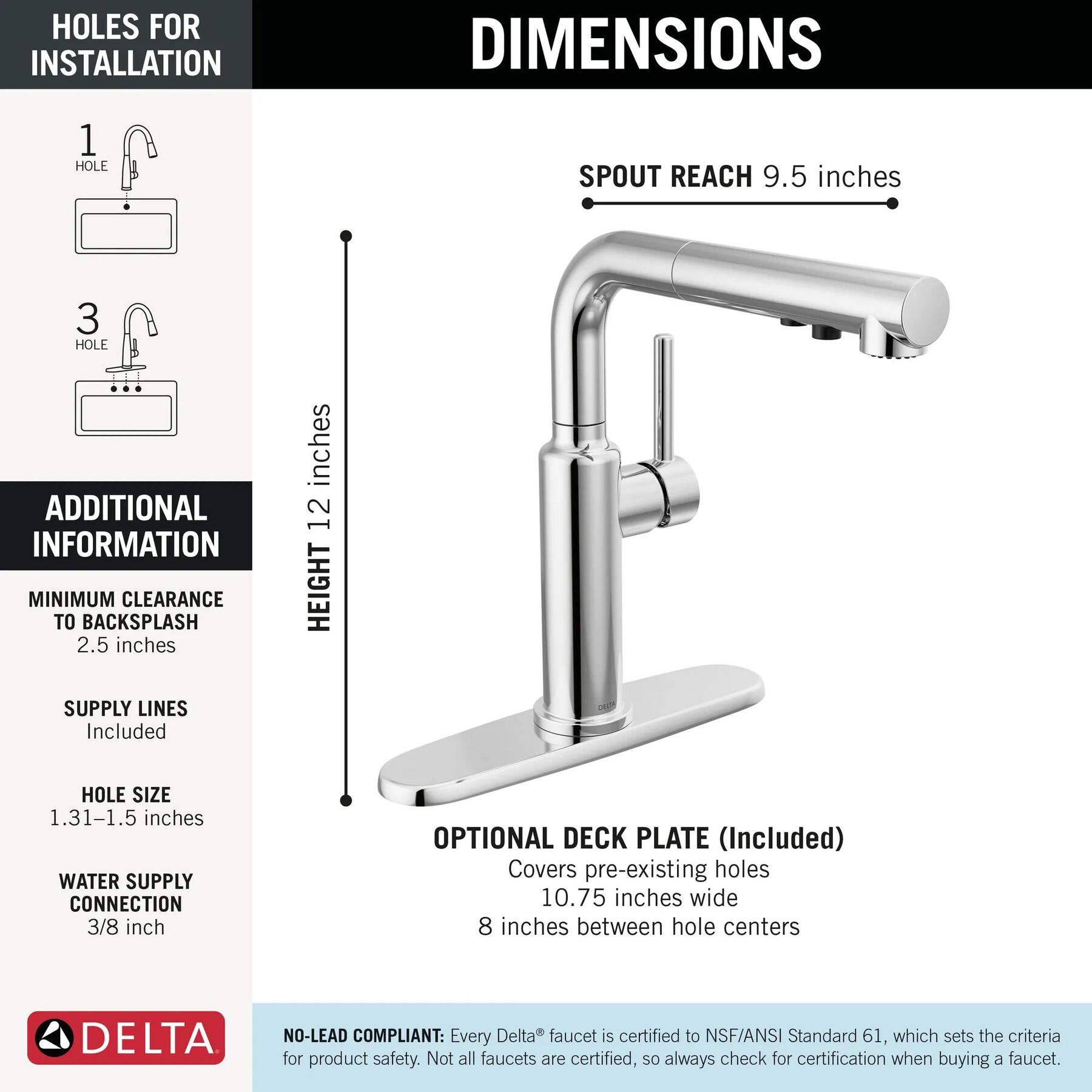 Single Handle Pull-Out Kitchen Faucet (Recertified)