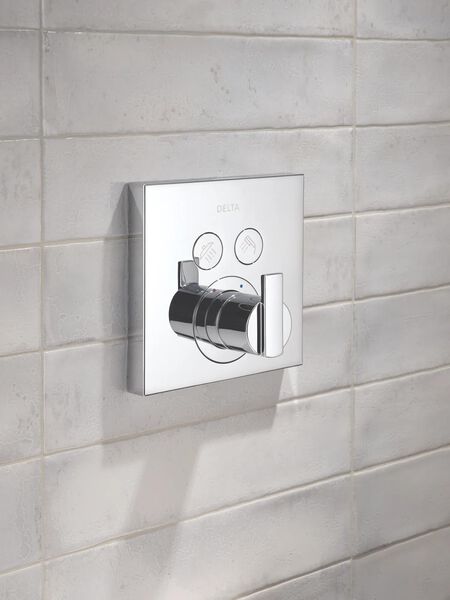 Angular Modern Push-Button Shower in Chrome T37T267 | Delta Faucet