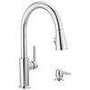 Single Handle Pull-Down Kitchen Faucet with Soap Dispenser and ShieldSpray Technology