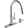 Single Handle Pull-Down Kitchen Faucet with Touch<sub>2</sub>O&reg; Technologyand Soap Dispenser